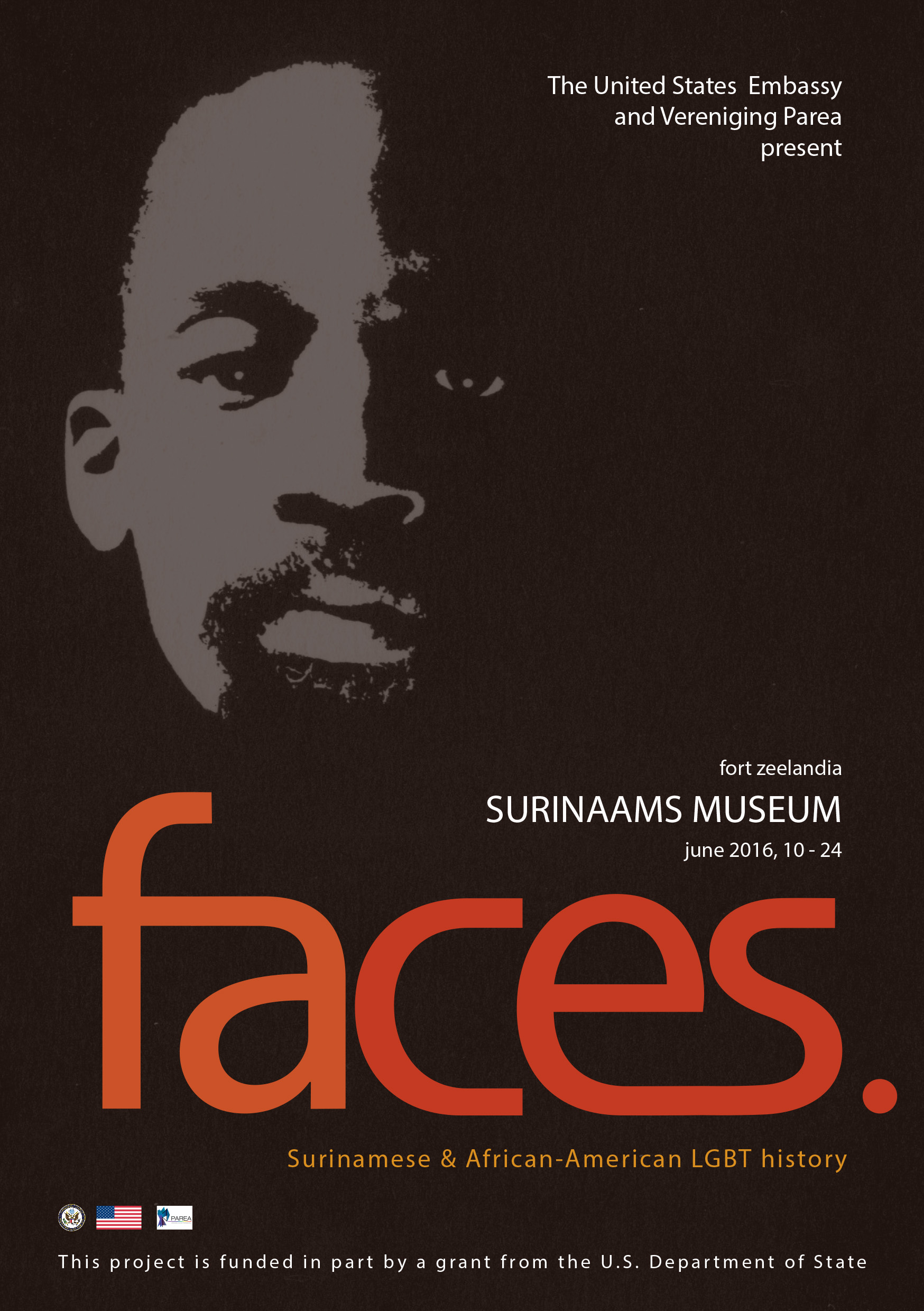 flyer exposition 'faces.', 2016