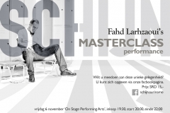 flyer workshop/masterclass voor theaterproductie SCHIJN